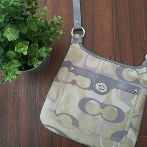 Purple and Tan Coach Crossbody Bag